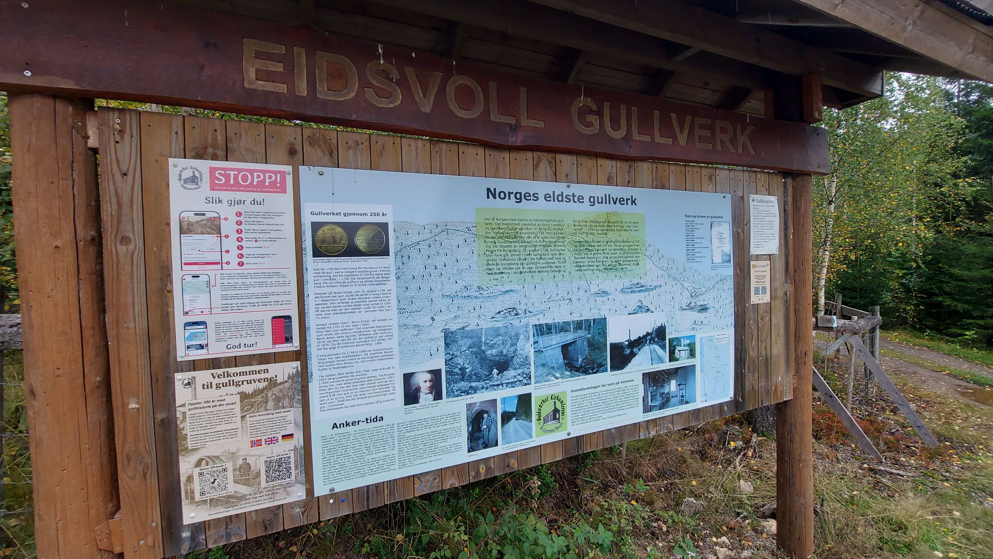 Oppslagstavla med instruksjoner står ved Verket
